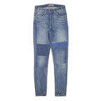 LEVI'S Womens Blue Slim Skinny Denim Jeans W27 L30 Patchwork Cotton Blend Zip