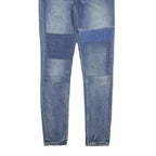 LEVI'S Womens Blue Slim Skinny Denim Jeans W27 L30 Patchwork Cotton Blend Zip