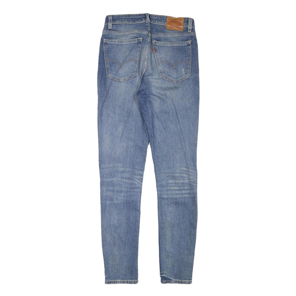 LEVI'S Womens Blue Slim Skinny Denim Jeans W27 L30 Patchwork Cotton Blend Zip