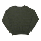 GUESS Womens Green Plain Jumper Crew Neck Basic Knit M Lightweight Stylish