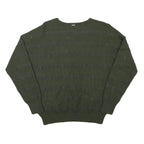 GUESS Womens Green Plain Jumper Crew Neck Basic Knit M Lightweight Stylish