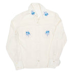 Womens Printed Blouse Cream Long Sleeve Floral S