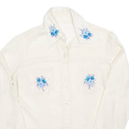 Womens Printed Blouse Cream Long Sleeve Floral S