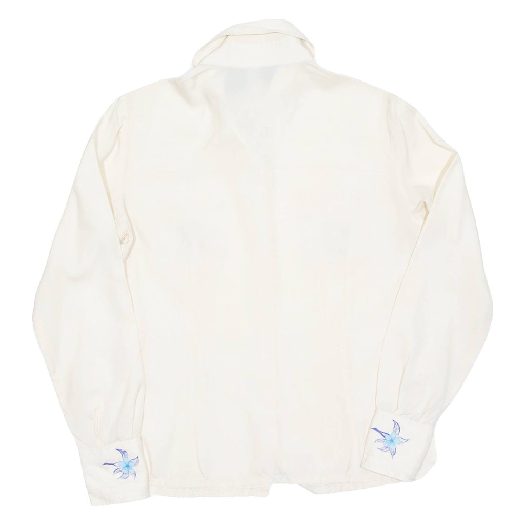 Womens Printed Blouse Cream Long Sleeve Floral S