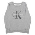 CALVIN KLEIN JEANS Womens Grey Sweatshirt Crew Neck XS Cotton Pullover Logo