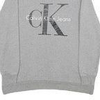 CALVIN KLEIN JEANS Womens Grey Sweatshirt Crew Neck XS Cotton Pullover Logo