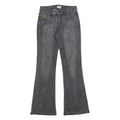 JOHN BANER Womens Grey Regular Flared Denim Light W28 L31 Embroidered Pockets