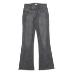 JOHN BANER Womens Grey Regular Flared Denim Light W28 L31 Embroidered Pockets