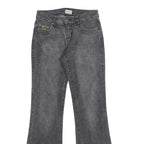JOHN BANER Womens Grey Regular Flared Denim Light W28 L31 Embroidered Pockets