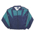 CHEROKEE Mens Blue & Teal Colourblock Zip Up Polyester Blend XL Jacket Retro
