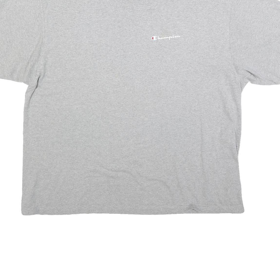 CHAMPION Mens Grey Crew Neck Short Sleeve T-Shirt 2XL Cotton Blend Classic Fit