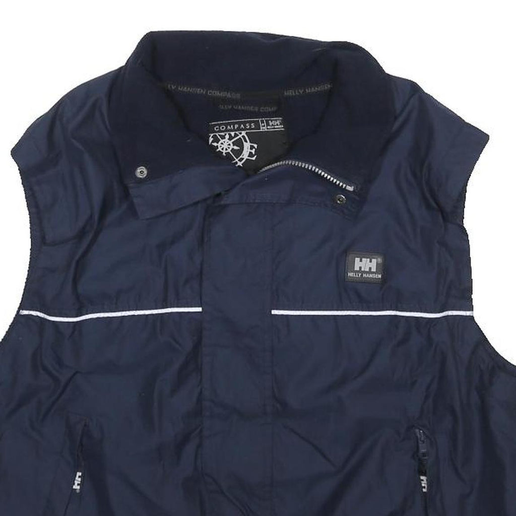 Helly Hansen Mens Navy Blue Jacket L Polyester Outdoor Zip Plain Reflective