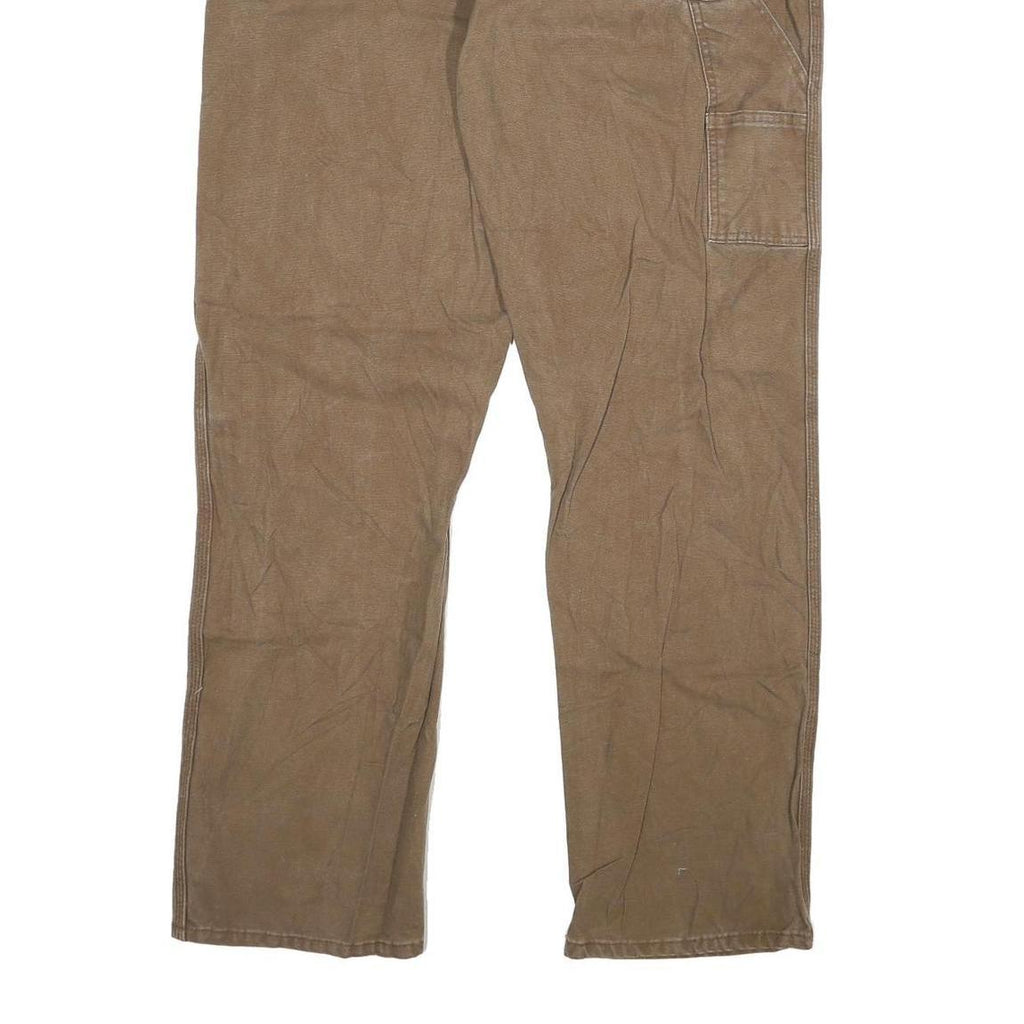 DICKIES Mens Jeans Brown Regular Straight Denim W40 L34 Workwear Cotton Blend