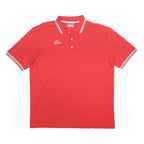 KAPPA Mens Red Short Sleeve Plain 2XL Cotton Polo Shirt Stripe Trim