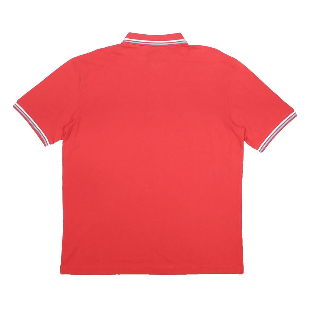 KAPPA Mens Red Short Sleeve Plain 2XL Cotton Polo Shirt Stripe Trim