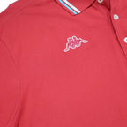 KAPPA Mens Red Short Sleeve Plain 2XL Cotton Polo Shirt Stripe Trim