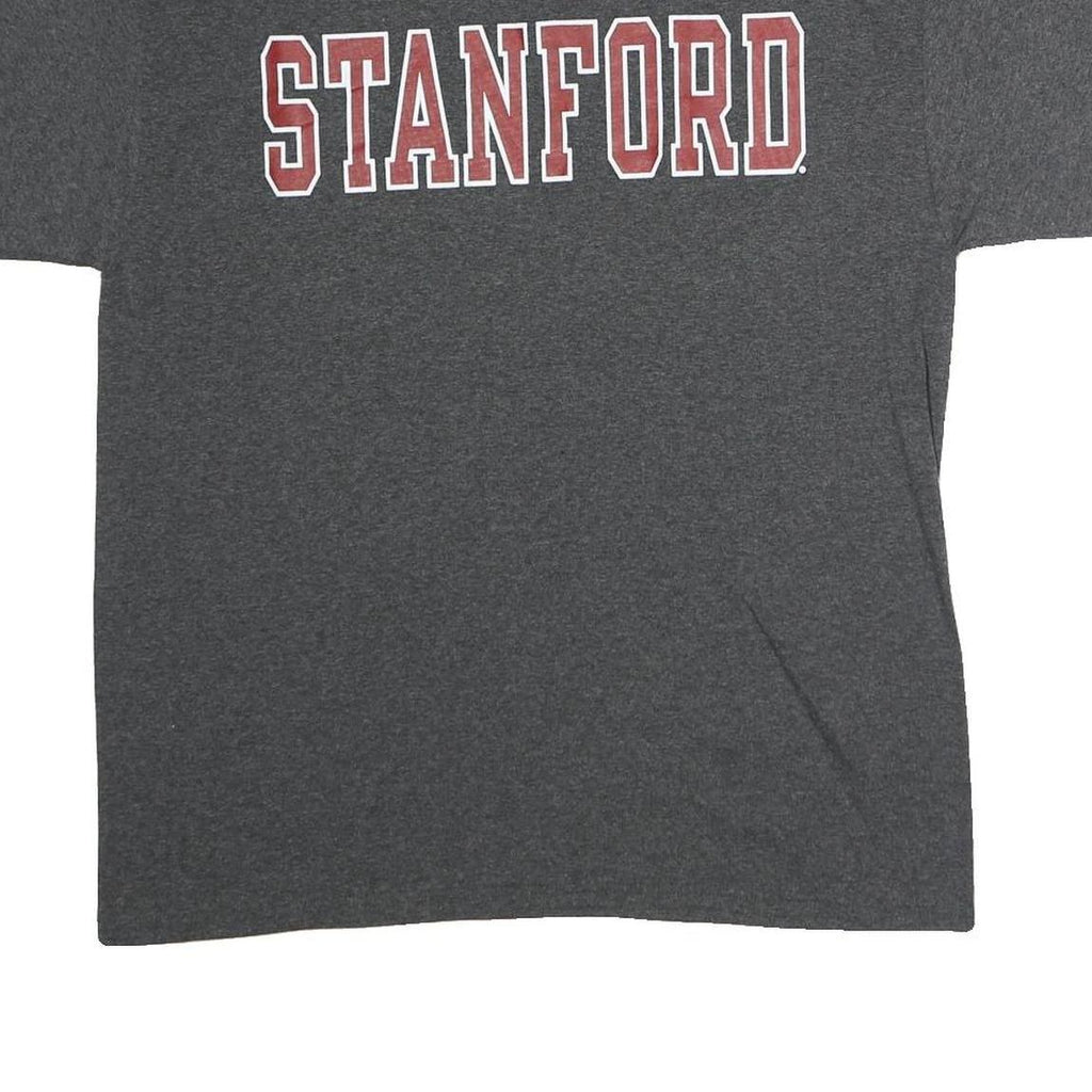 CHAMPION Mens Grey Stanford Graphic T-Shirt L Short Sleeve Crew Neck Cotton