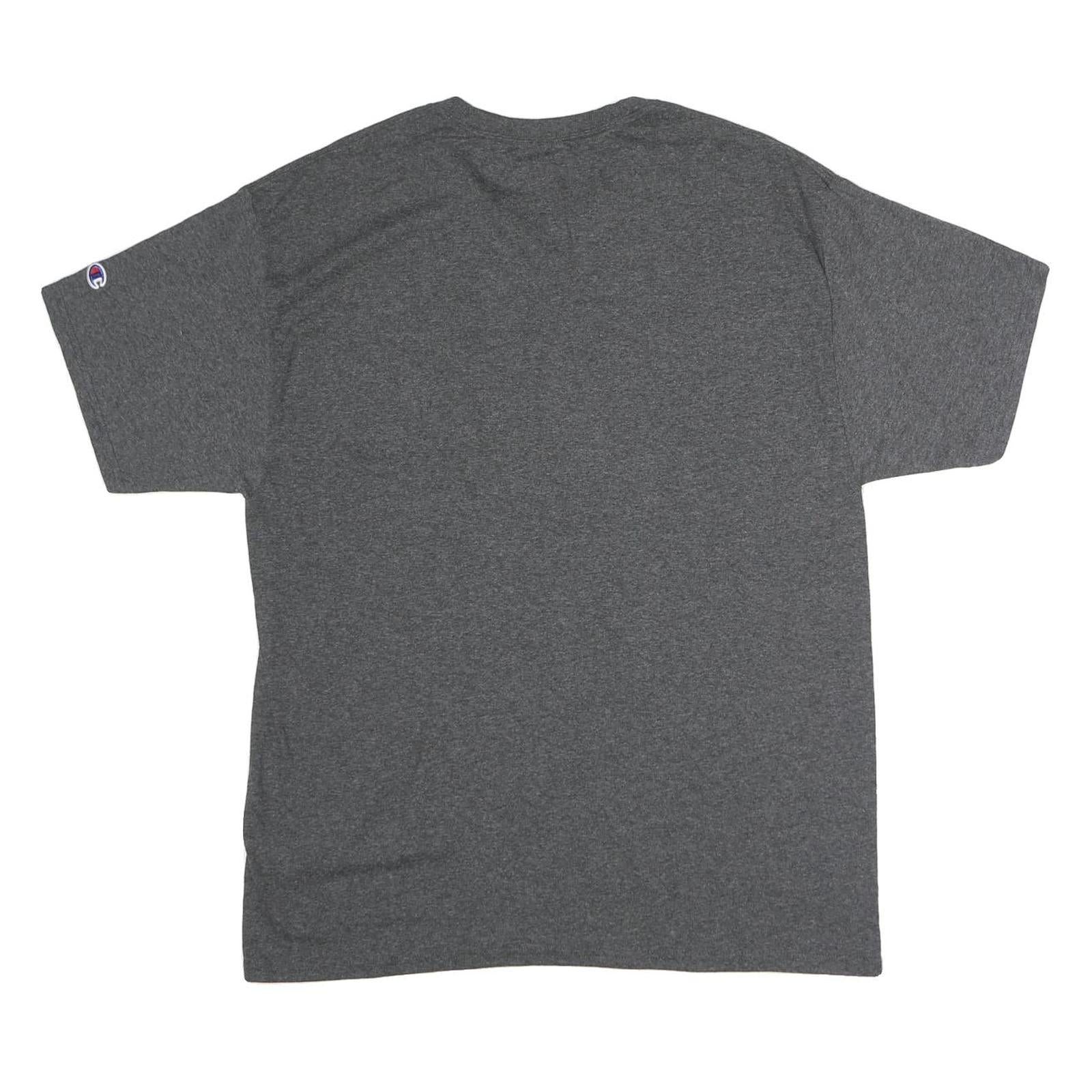 CHAMPION Mens Grey Stanford Graphic T-Shirt L Short Sleeve Crew Neck Cotton