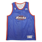 STARTER Mens Blue & White New York Knicks Basketball Basketball Jersey XL