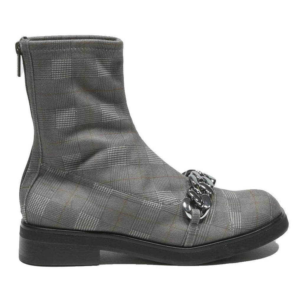 CHARLES & KEITH Womens Ankle Boots Grey Check Synthetic UK 6 Fashion Chain