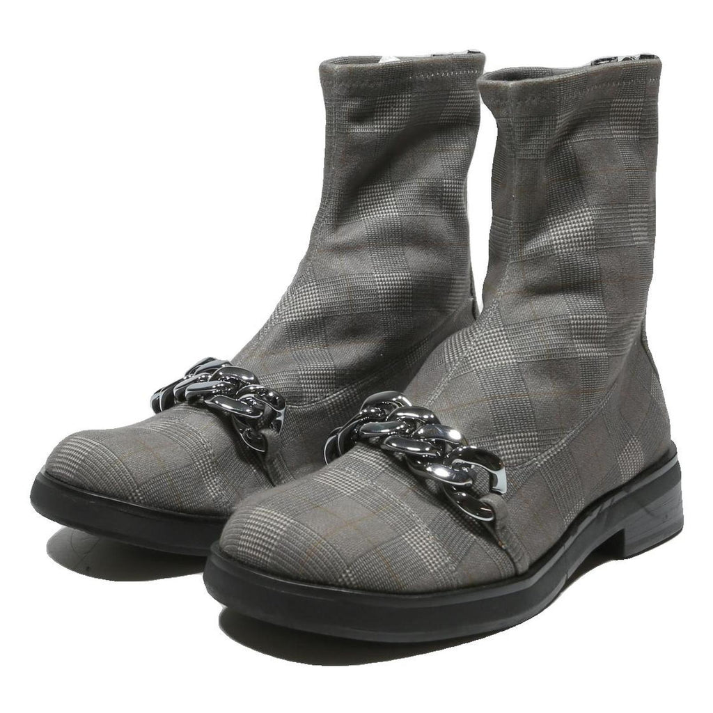 CHARLES & KEITH Womens Ankle Boots Grey Check Synthetic UK 6 Fashion Chain