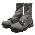 CHARLES & KEITH Womens Ankle Boots Grey Check Synthetic UK 6 Fashion Chain