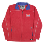 NHL Mens Red Blue Aran Jumper Zipped Collar M Hockey League Logo