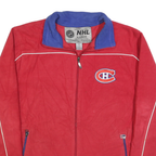 NHL Mens Red Blue Aran Jumper Zipped Collar M Hockey League Logo