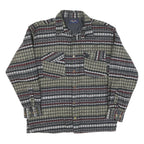 CORBATI Mens Black Beige Wool Blend Patterned Shirt XL Stylish Button Closure