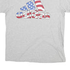 ADIDAS Mens Grey USA Flag Graphic T-Shirt M Short Sleeve Crew Neck Casual