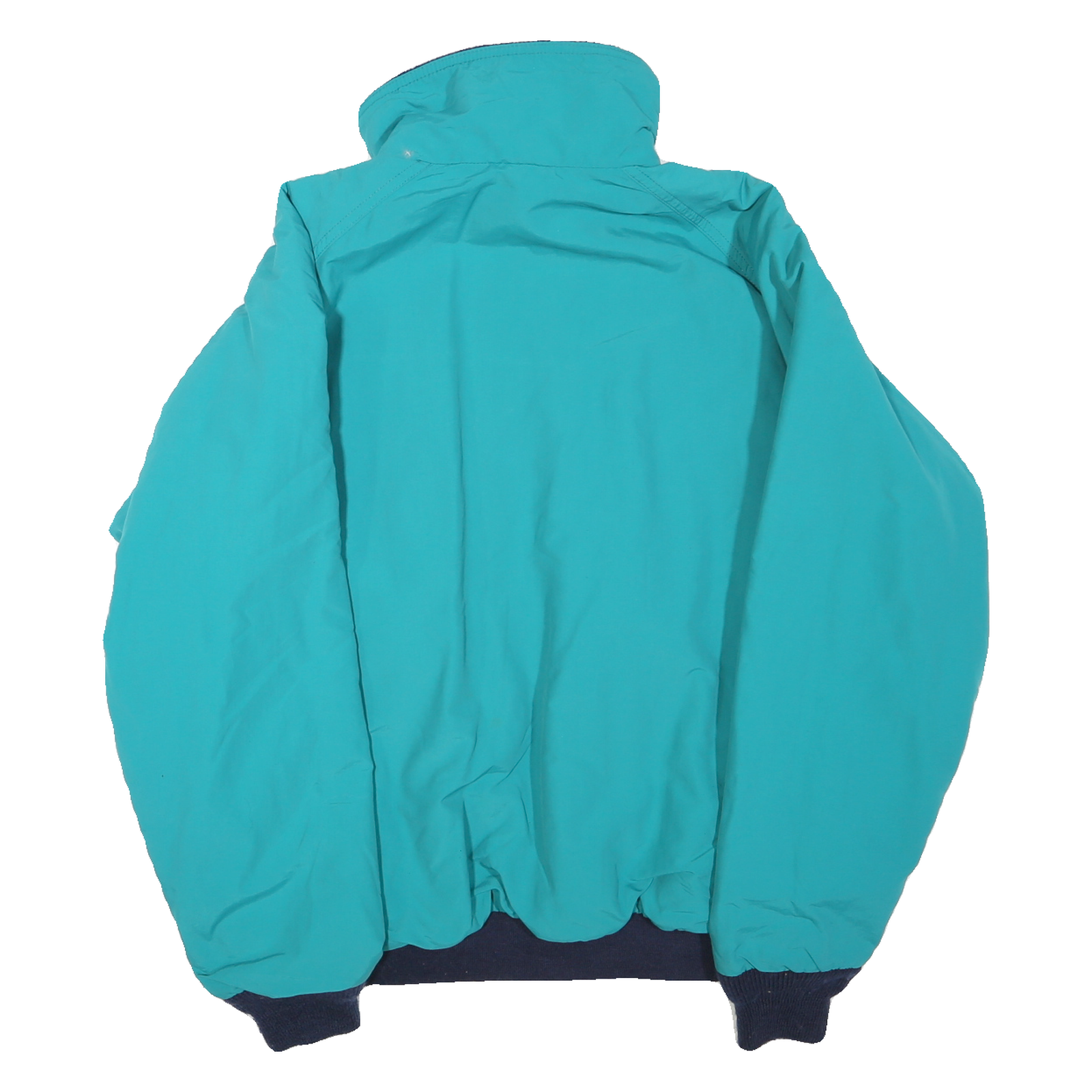 LANDS END Womens Blue Zip Jacket XL Polyester Blend Plain Warm Casual