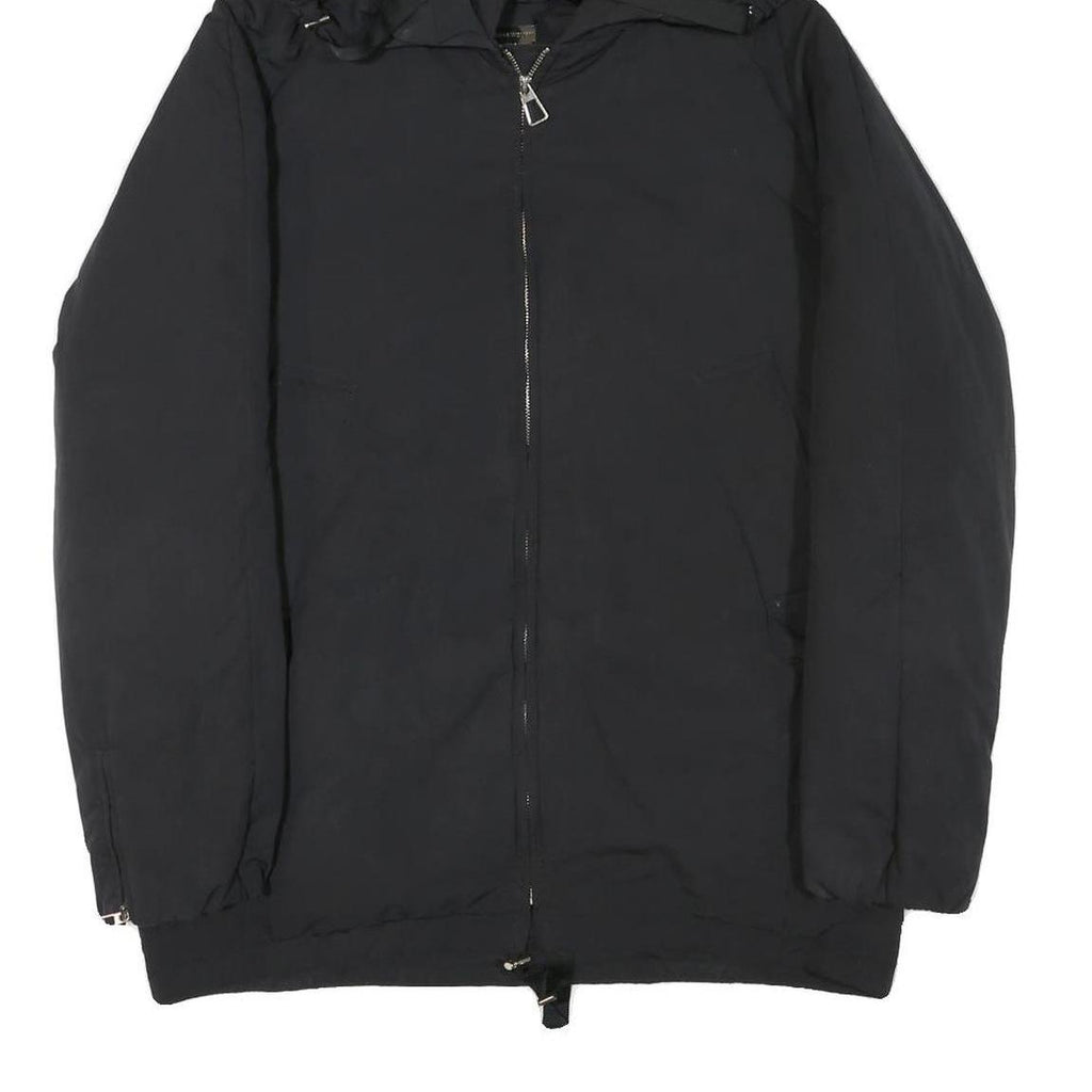 ZARA WOMAN Womens Black Hooded Jacket S Polyester Blend Zip Plain Casual