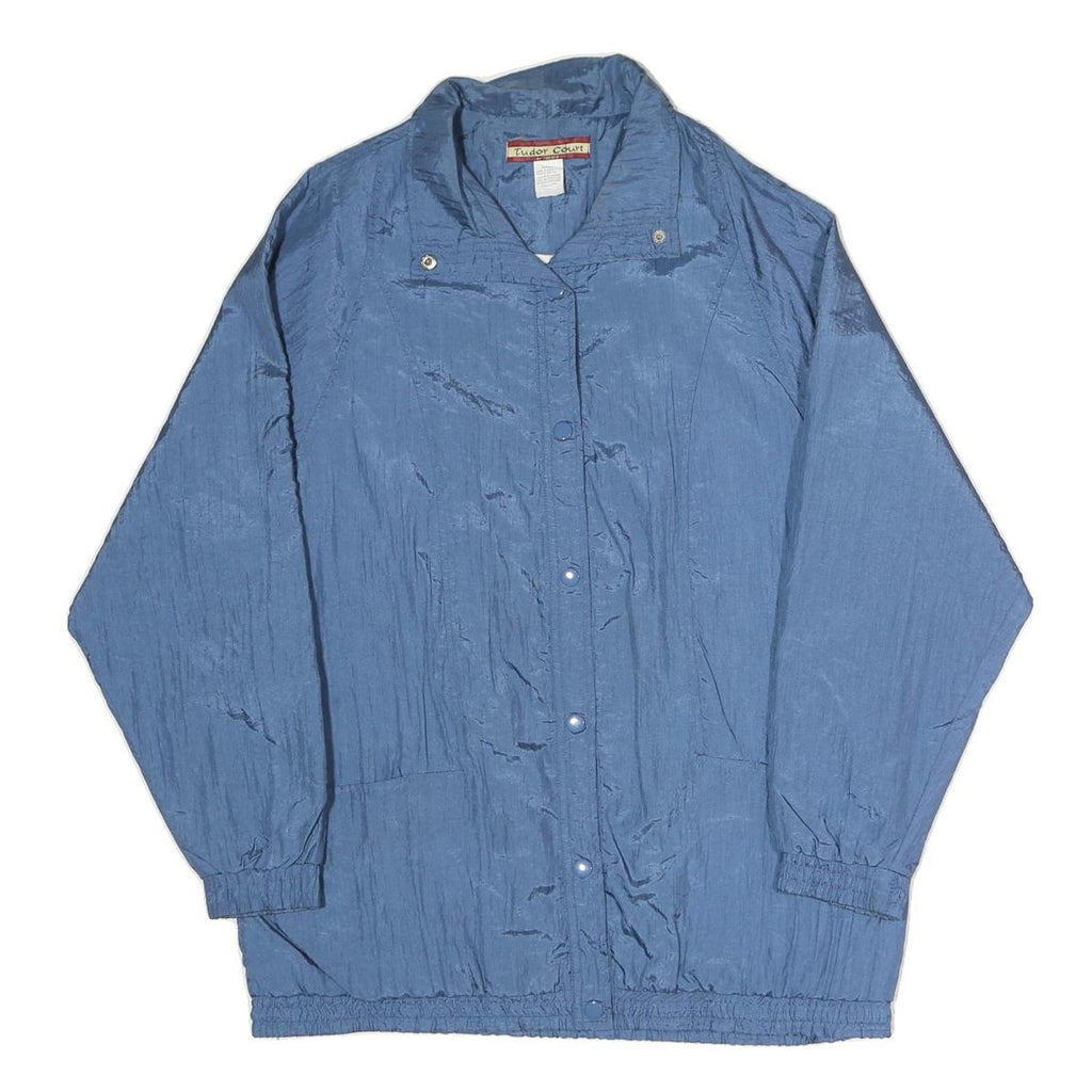 TUDOR COURT Womens Blue Coach Jacket M Polyester Blend Woven Plain Button