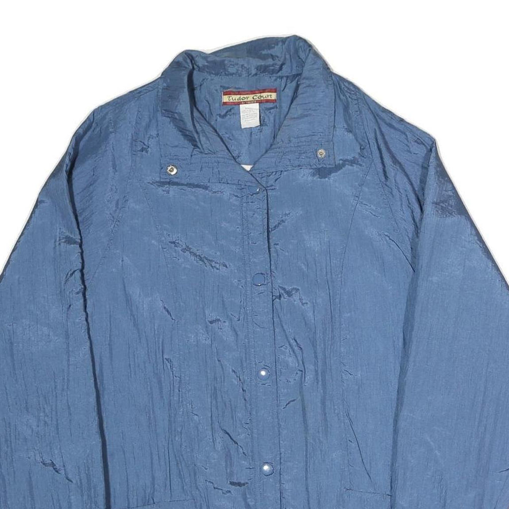 TUDOR COURT Womens Blue Coach Jacket M Polyester Blend Woven Plain Button