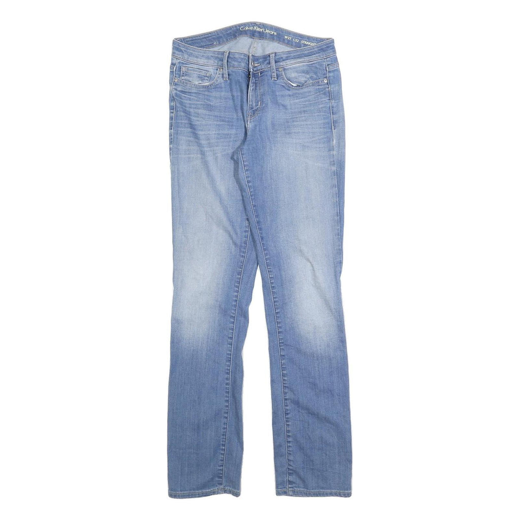 CALVIN KLEIN JEANS Womens Slim Fit Blue Denim Slim Straight Jeans W27 L32