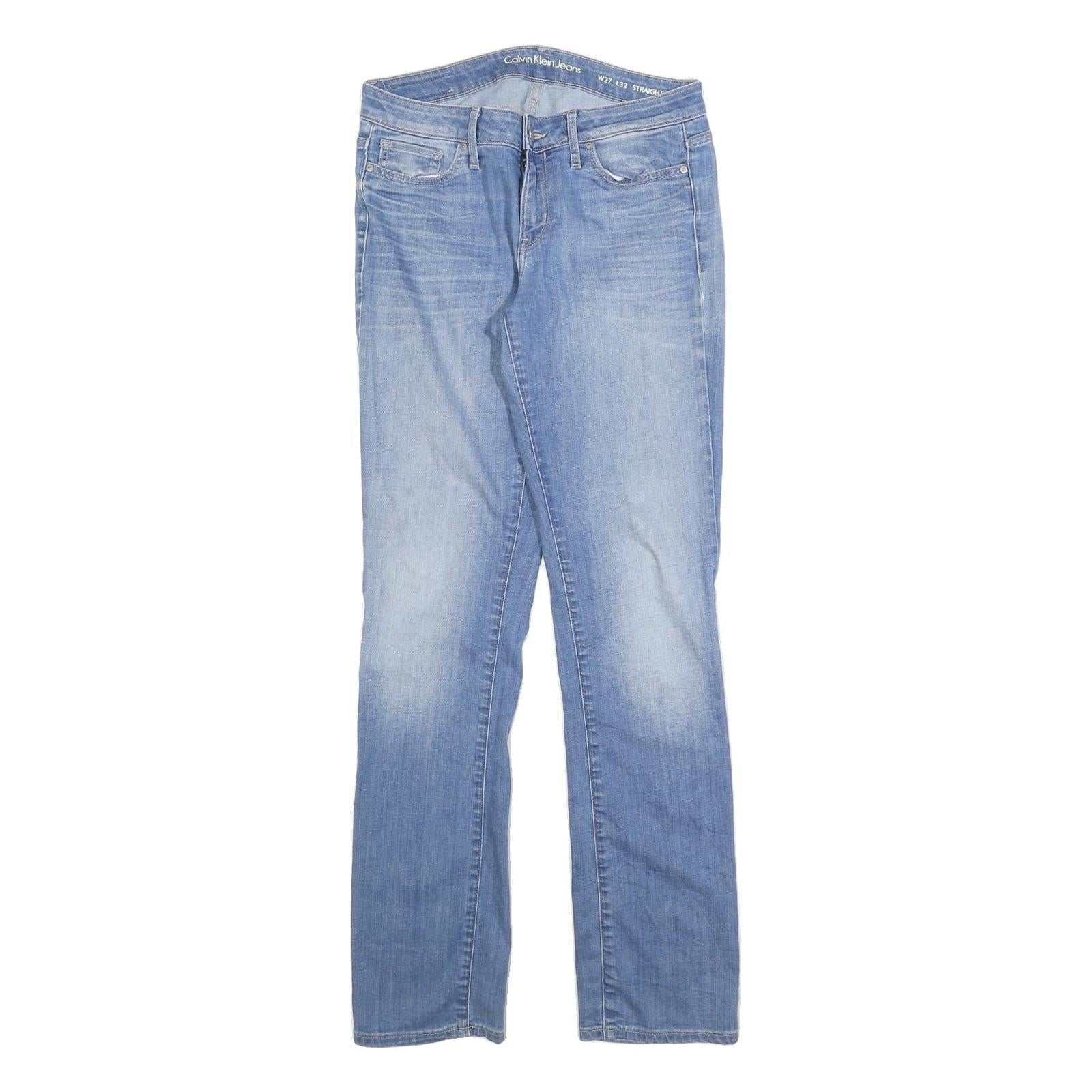 CALVIN KLEIN JEANS Womens Slim Fit Blue Denim Slim Straight Jeans W27 L32