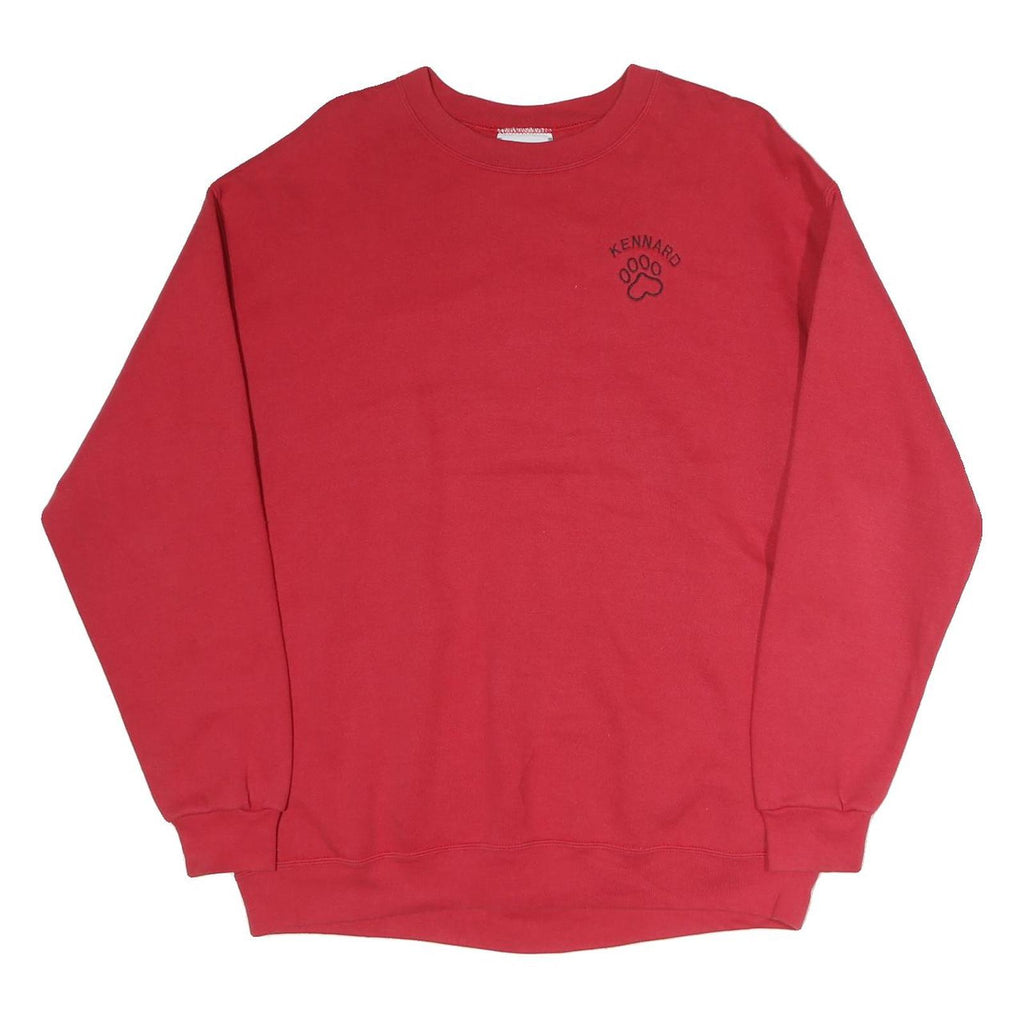 LEE Mens Red Kennard Paw Print Crew Neck XL Sweatshirt Casual Cotton Pullover