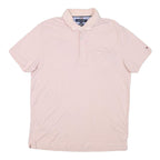 TOMMY HILFIGER Mens Pink Polo Shirt L Cotton Short Sleeve Buttoned Pocket