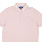 TOMMY HILFIGER Mens Pink Polo Shirt L Cotton Short Sleeve Buttoned Pocket