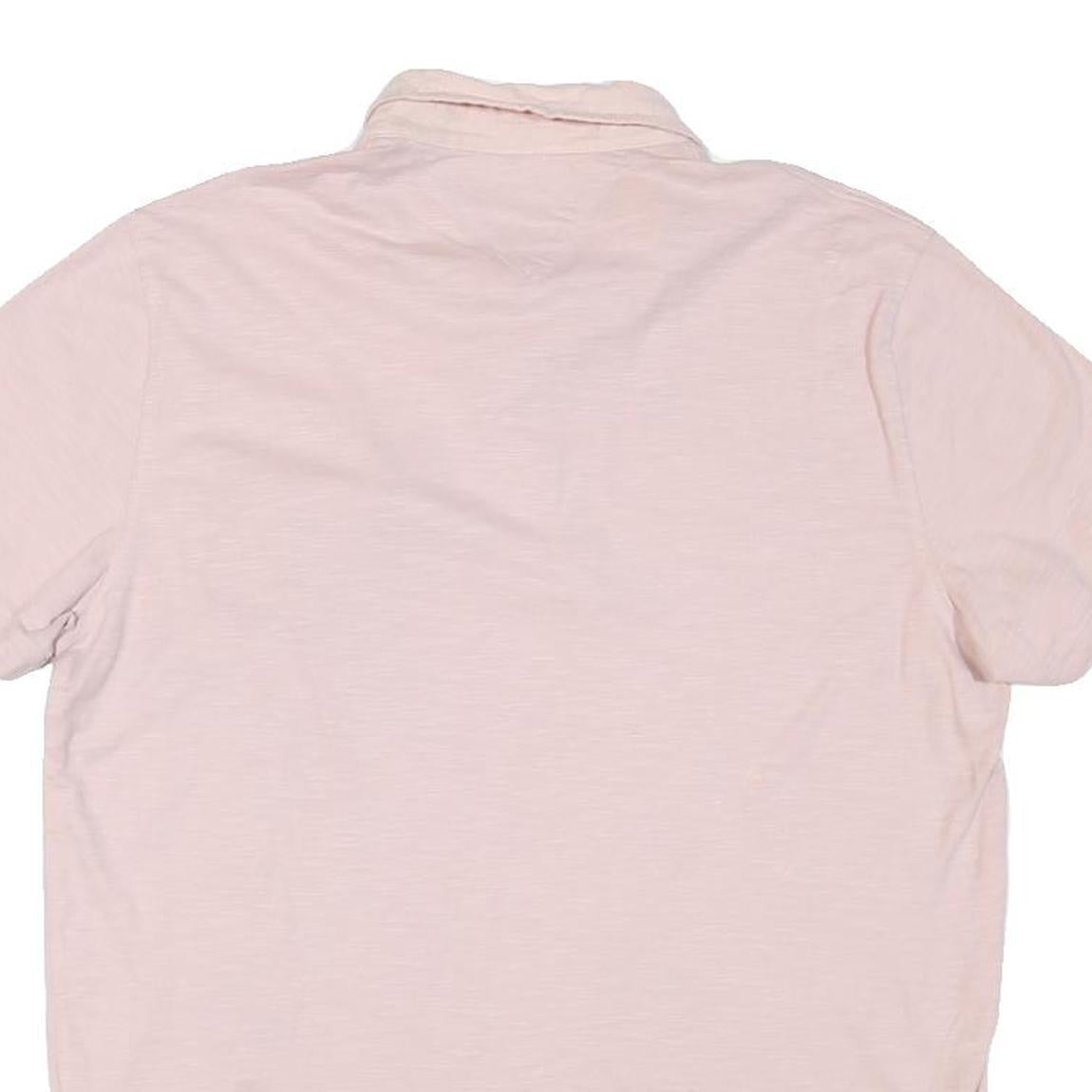 TOMMY HILFIGER Mens Pink Polo Shirt L Cotton Short Sleeve Buttoned Pocket