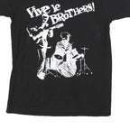 TULTEX Mens Black Vive Le Brothers Graphic T-Shirt S Short Sleeve Crew Neck