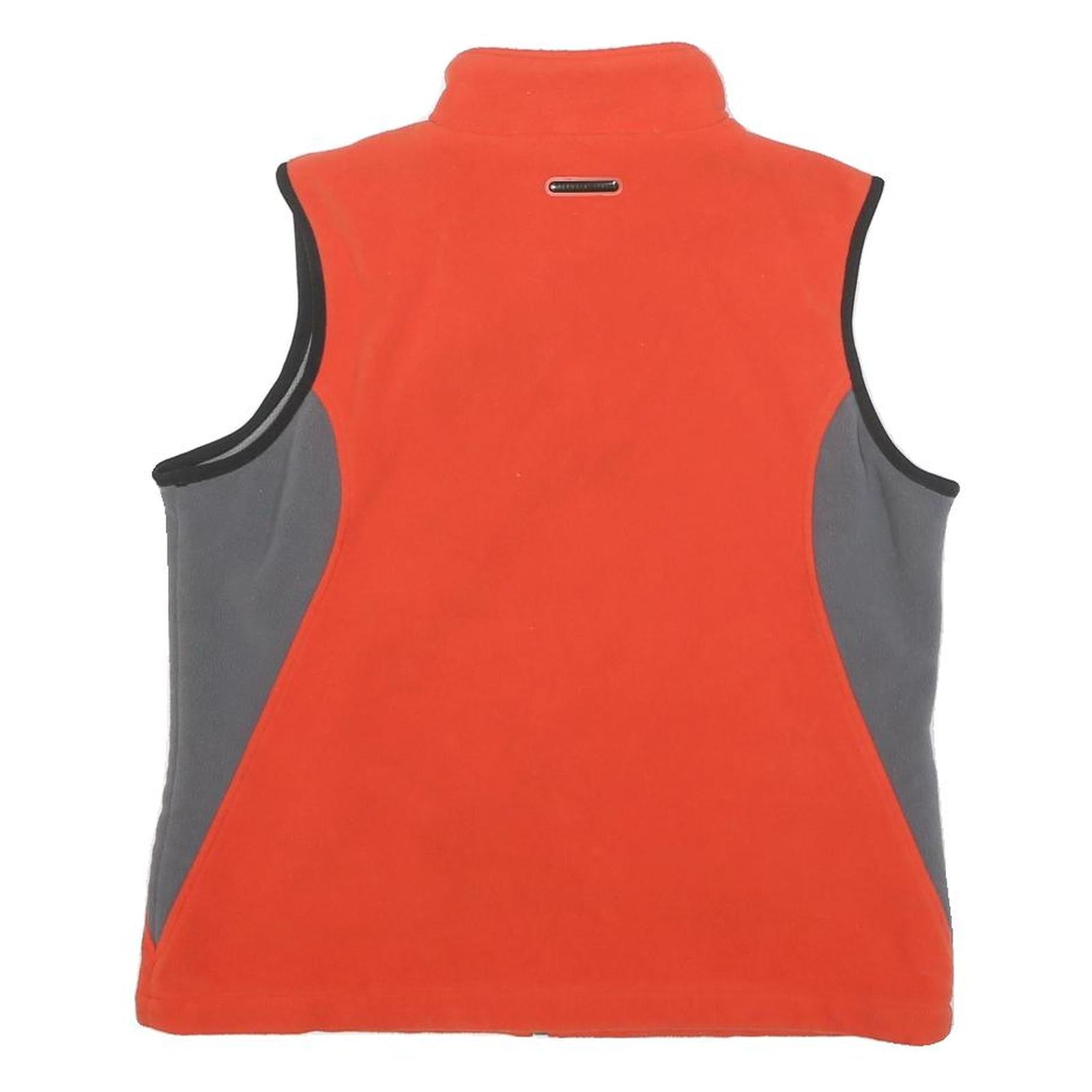 ELLESSE Womens Orange & Grey Slim Fleece Zip Jacket XS Polyester Blend Outdoor