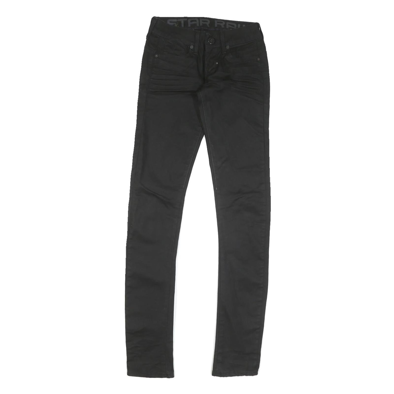 G-STAR Womens Jeans Black Regular Skinny Denim Medium W26 L34 Stylish Zip