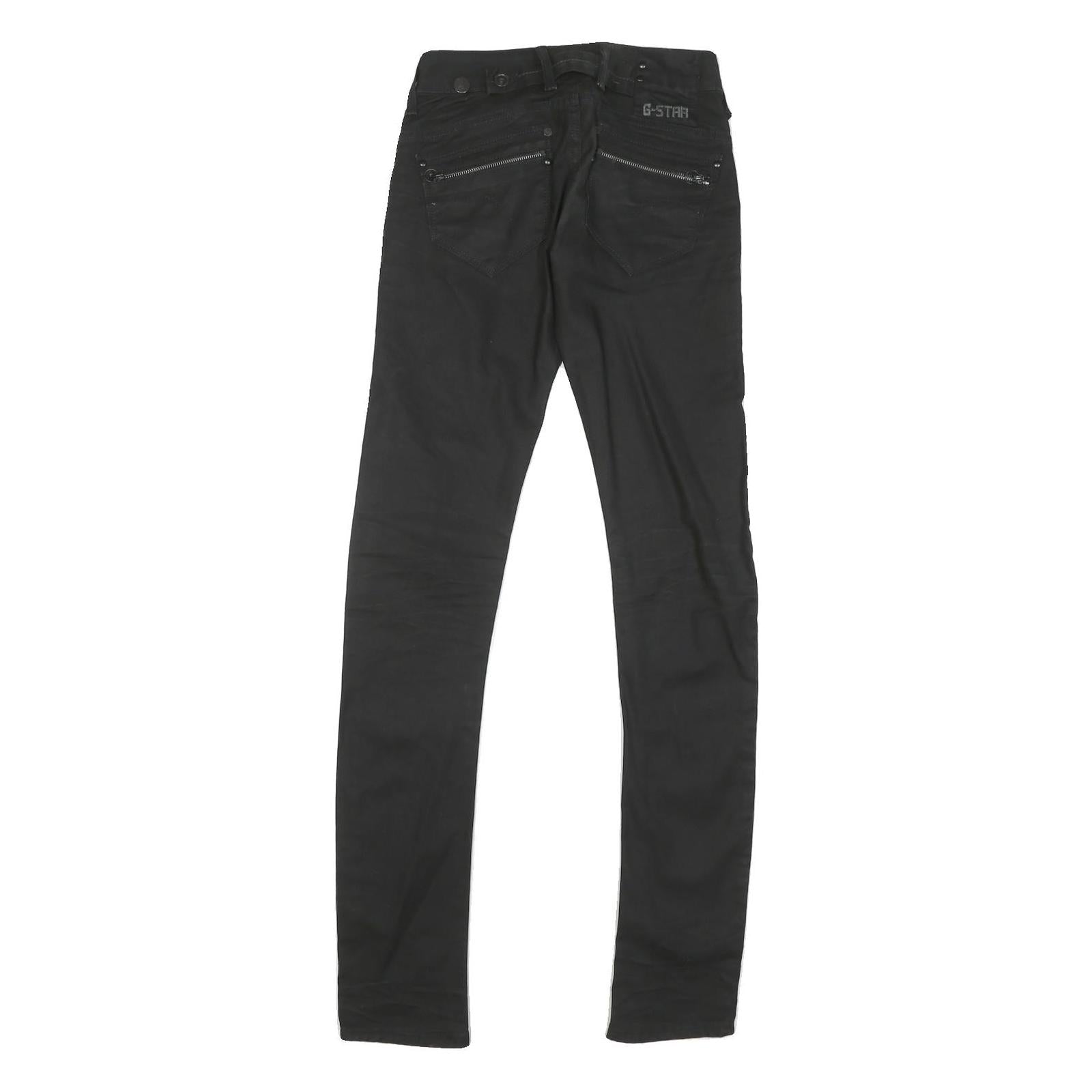 G-STAR Womens Jeans Black Regular Skinny Denim Medium W26 L34 Stylish Zip