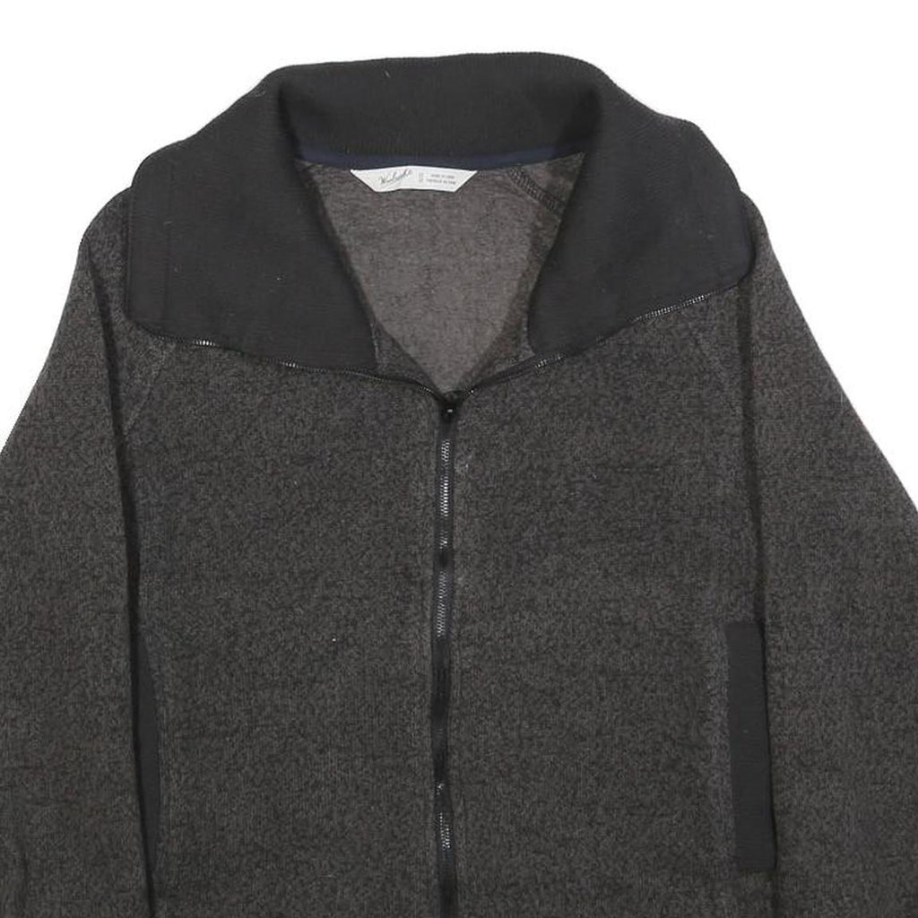 WOOLRICH Womens Grey & Black Zip Jacket M Polyester Casual Outerwear