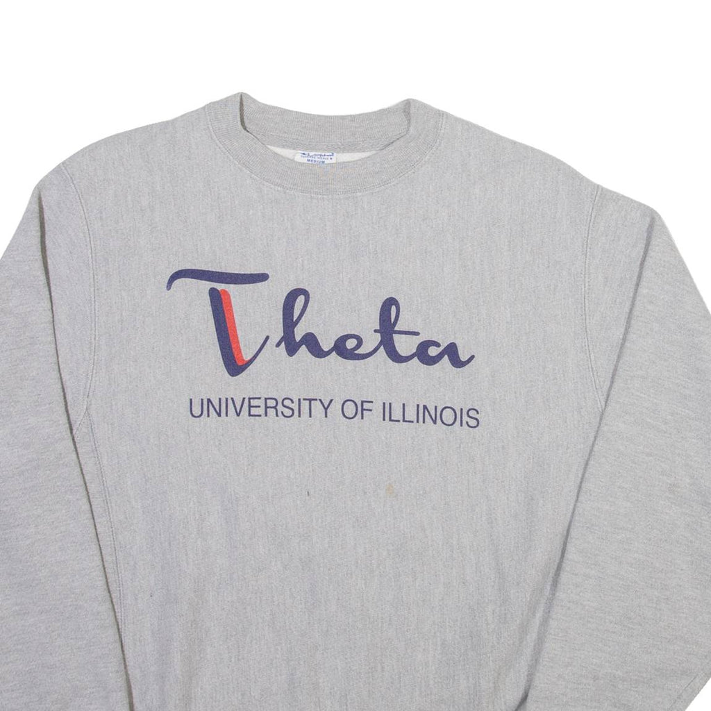 CHAMPION REVERSE WEAVE University Of Illinois Mens Sweatshirt Grey USA M