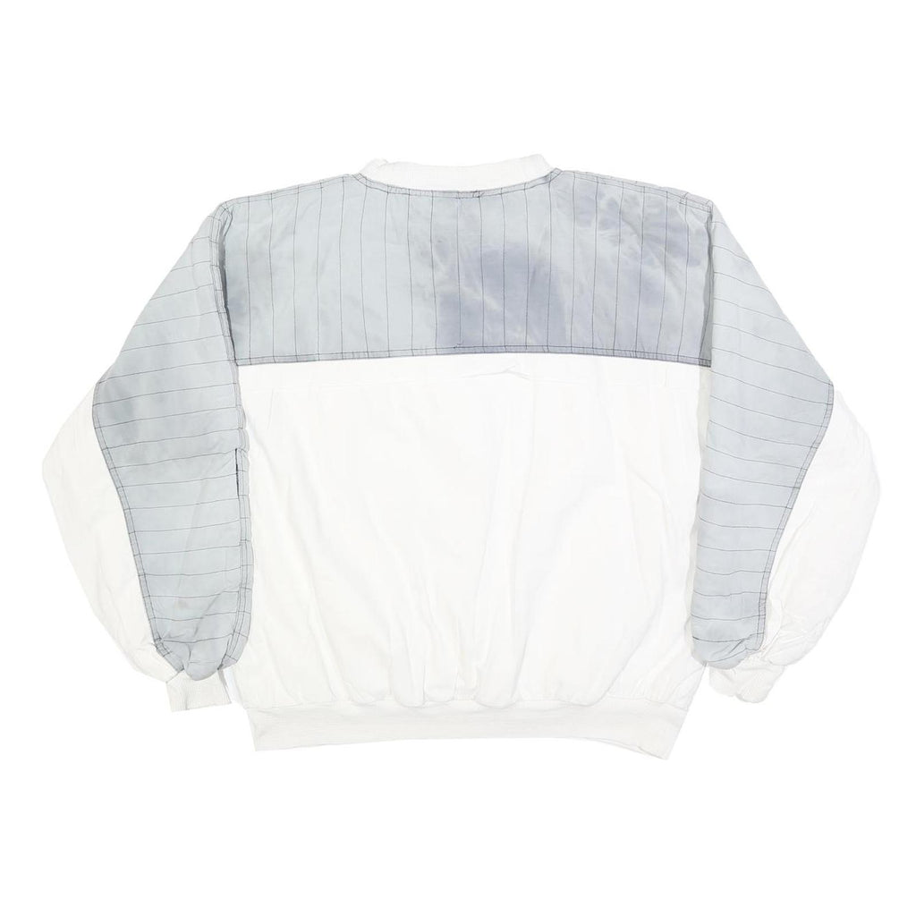 WALLEES Mens White & Grey Ice Silver Crew Neck S Sweatshirt Cotton Blend Casual