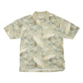 MONTEGO MON Mens Beige Green Floral Short Sleeve Polo Shirt L Cotton Blend