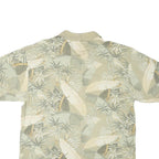 MONTEGO MON Mens Beige Green Floral Short Sleeve Polo Shirt L Cotton Blend