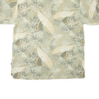 MONTEGO MON Mens Beige Green Floral Short Sleeve Polo Shirt L Cotton Blend